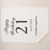 Happy 21st birthday bold letter simple name minima シェルパブランケット (正面(横))