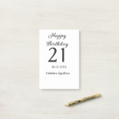 Happy 21st birthday bold letter simple name minima ポストイット (デスク上)