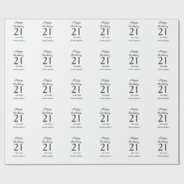 Happy 21st birthday bold letter simple name minima ラッピングペーパー