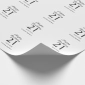 Happy 21st birthday bold letter simple name minima ラッピングペーパー (角)