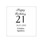 Happy 21st birthday bold letter simple name minima ラバースタンプ (インプリント)