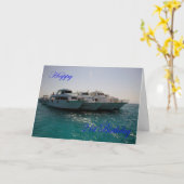 Happy 21st Birthday Dive boats カード (黄色い花)