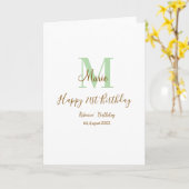 Happy 21st Birthday green add name monogram brown  カード (黄色い花)