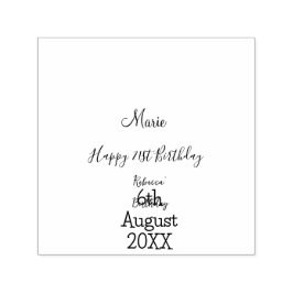 Happy 21st Birthday green add name monogram brown  セルフインキングスタンプ