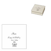 Happy 21st Birthday green add name monogram brown  ラバースタンプ (押印)