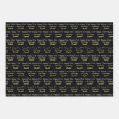 Happy 21st Birthday Script Name Black White Gold ラッピングペーパーシート (正面)