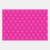 Happy 21st Birthday Script Name Hot Pink and White ラッピングペーパーシート (正面3)