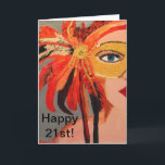 "Happy 21st" Sassy Lady誕生日カード カード<br><div class="desc">美しいオリジナルアート設計カード。</div>