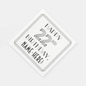 HAPPY 22番目の誕生日;アールデコスタイル;名前をカスタムする スタンダードランチョンナプキン (角)