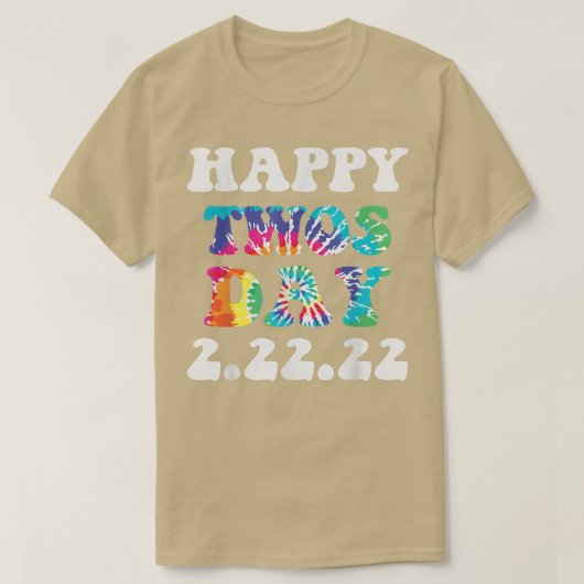 Happy 22222 Twosday 2022年2月22日(火) Tシャツ (デザイン正面)
