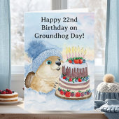 Happy 22nd Groundhog Day Birthday カード