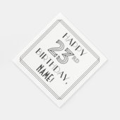 HAPPY 23rd誕生日、アールデコスタイル、名前をカスタムする スタンダードランチョンナプキン (角)