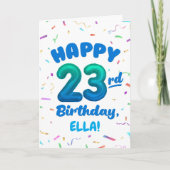 Happy 23rd Birthday Card with Custom Name カード (正面)