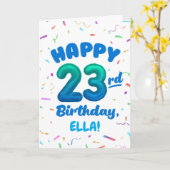 Happy 23rd Birthday Card with Custom Name カード (黄色い花)