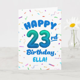 Happy 23rd Birthday Card with Custom Name カード