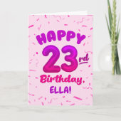 Happy 23rd Birthday Card with Custom Name カード (正面)