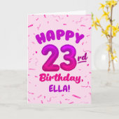 Happy 23rd Birthday Card with Custom Name カード (黄色い花)