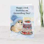  Happy 23rd Groundhog Day Birthday  カード (正面)