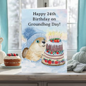  Happy 24th Groundhog Day Birthday  カード