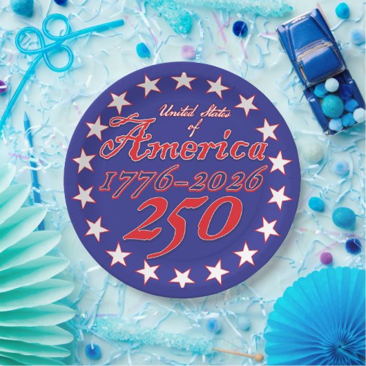 Happy 250th America ペーパープレート (パーティー)