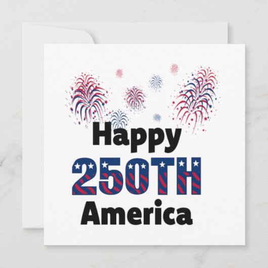 Happy 250th America Patriotic 4th of July 招待状 (正面)