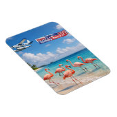 Happy 250th Birthday America Flamingos on Beach マグネット (右側)