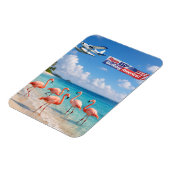 Happy 250th Birthday America Flamingos on Beach マグネット (左側)