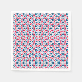 Happy 250th Birthday,America!Floral Red White Blue スタンダードカクテルナプキン