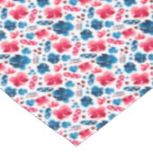 Happy 250th Birthday,America!Floral Red White Blue テーブルクロス (アングル)