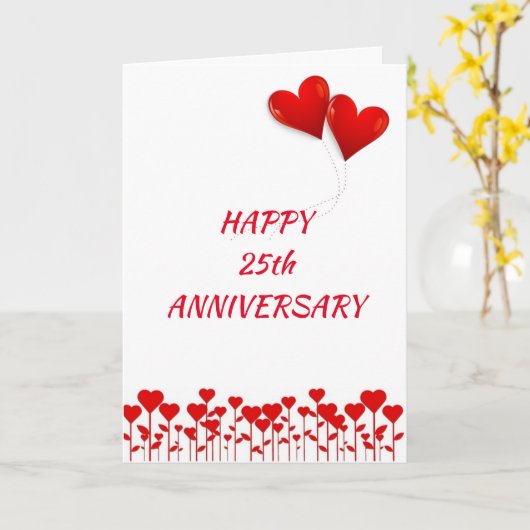 HAPPY ***25th*** ANNIVERSARYと楽しむ" カード (黄色い花)