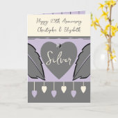 Happy 25th Anniversaryにグレーパープルの名前を追加 カード (黄色い花)