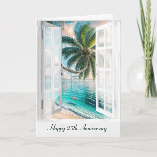 Happy 25th Anniversary Tropical Window カード (正面)