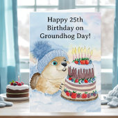  Happy 25th Groundhog Day Birthday  カード