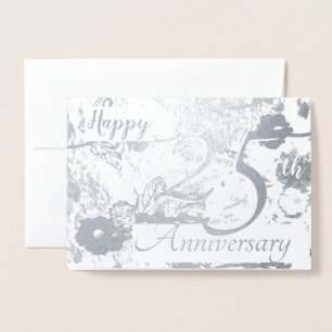 Happy 25th Silver結婚's Anniversary 空白の Card 箔カード