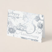 Happy 25th Silver結婚's Anniversary 空白の Card 箔カード (正面)