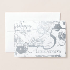 Happy 25th Silver結婚's Anniversary 空白の Card 箔カード