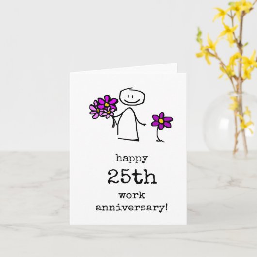 Happy 25th Work Anniversary Card カード (黄色い花)