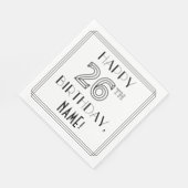 HAPPY 26th誕生日;アールデコスタイル;名前をカスタムする スタンダードランチョンナプキン (角)