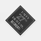 HAPPY 27th誕生日;アールデコスタイル;名前をカスタムする スタンダードランチョンナプキン (角)