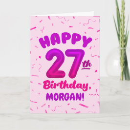 Happy 27th Birthday Card with Custom Name カード