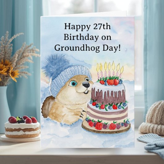  Happy 27th Groundhog Day Birthday  カード