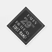 HAPPY 29th誕生日;アールデコスタイル;名前をカスタムする スタンダードランチョンナプキン (角)