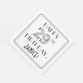 HAPPY 29th誕生日;アールデコスタイル;名前をカスタムする スタンダードランチョンナプキン (角)