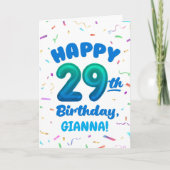 Happy 29th Birthday Card with Custom Name カード (正面)
