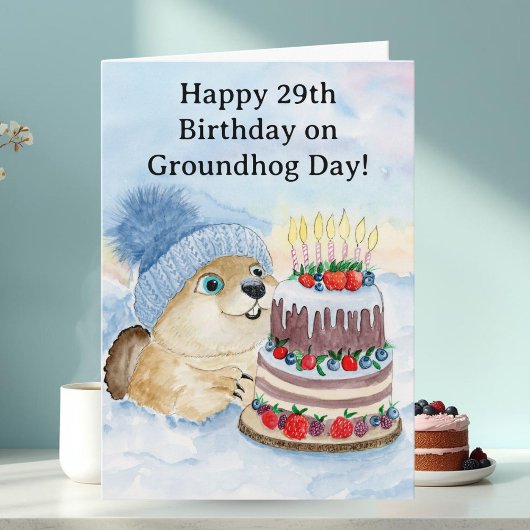 Happy 29th Groundhog Day Birthday カード