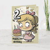 Happy 2nd Birthday Card for Girl カード (正面)