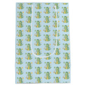 Happy 2nd Birthday, Cute Dragon, Personalized  ミディアムペーパーバッグ (裏面)