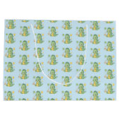 Happy 2nd Birthday, Cute Dragon, Personalized  ラージペーパーバッグ (裏面)