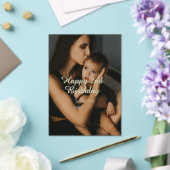 Happy 2nd birthday kids baby mother yellow gray na アクリル招待状 (インサイチュ (ウェディング))