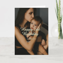 Happy 2nd birthday kids baby mother yellow gray na カード